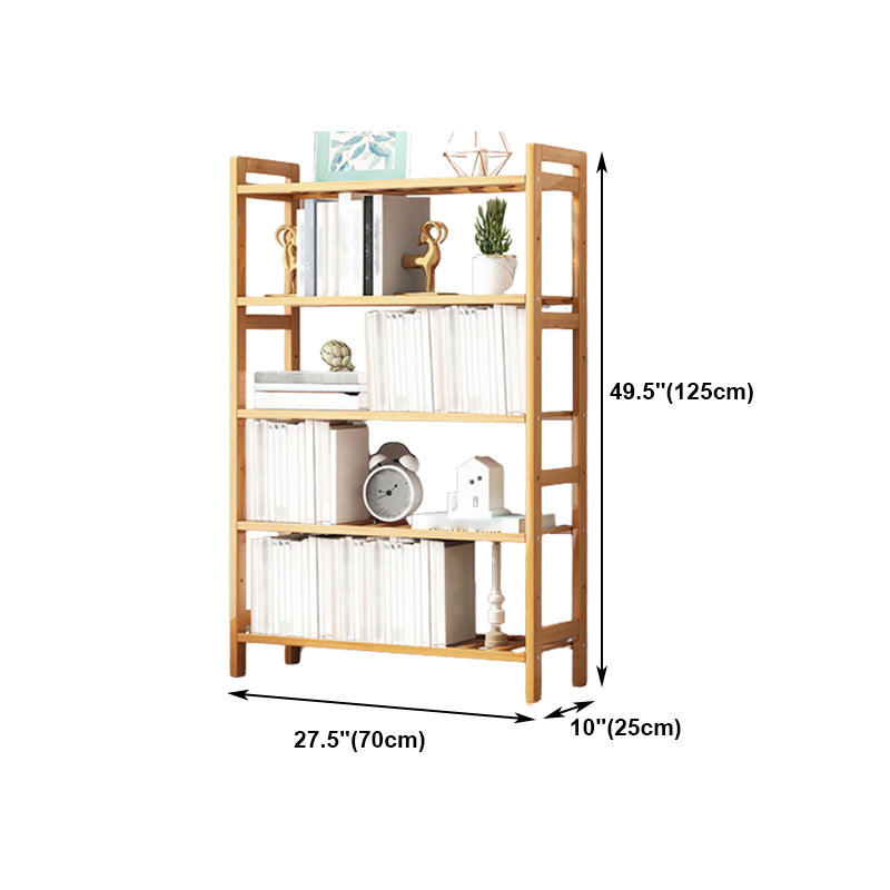 Etagere Bookcase Bamboo Open Back Shelf Bookcase for Study Room