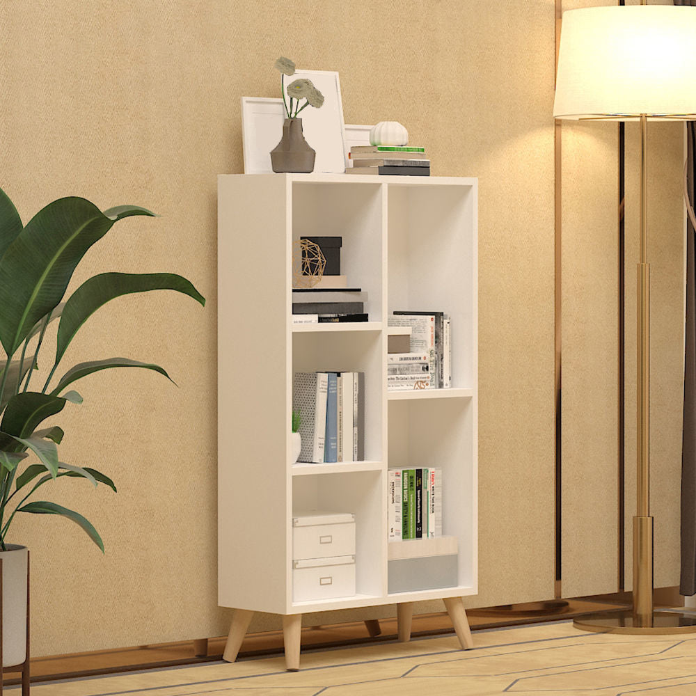 Engineered Wood Shelf Bookcase Closed Back Bookshelf for Study Room