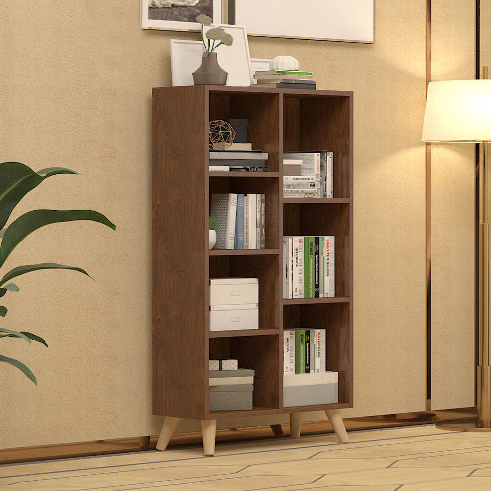 Engineered Wood Shelf Bookcase Closed Back Bookshelf for Study Room