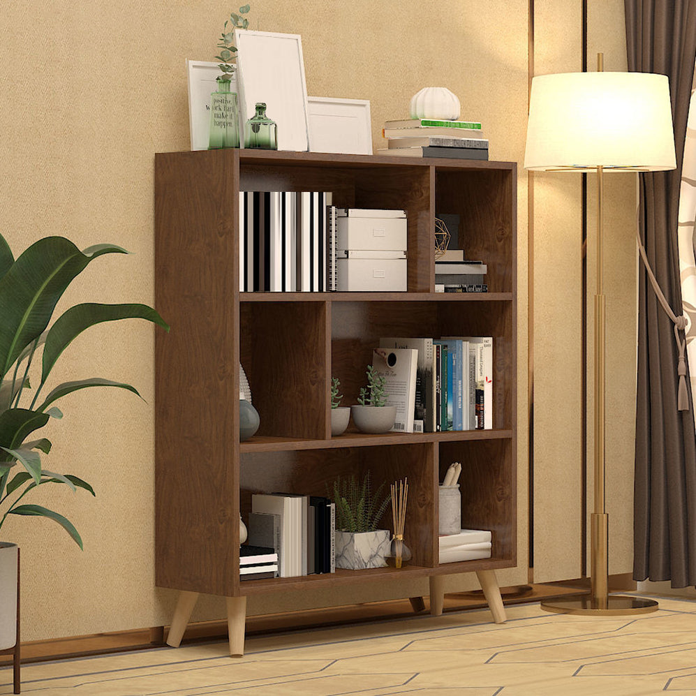 Engineered Wood Shelf Bookcase Closed Back Bookshelf for Study Room