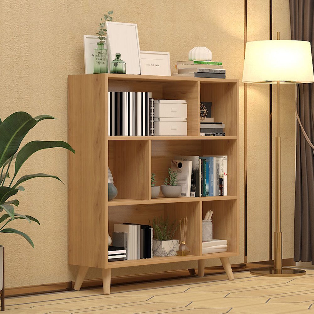 Engineered Wood Shelf Bookcase Closed Back Bookshelf for Study Room