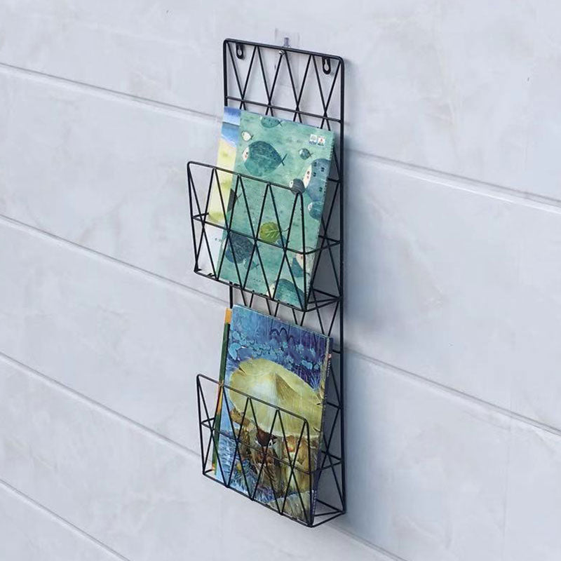 Wall Mounted Bookshelf Contemporary Style Bookcase for Home Study Room