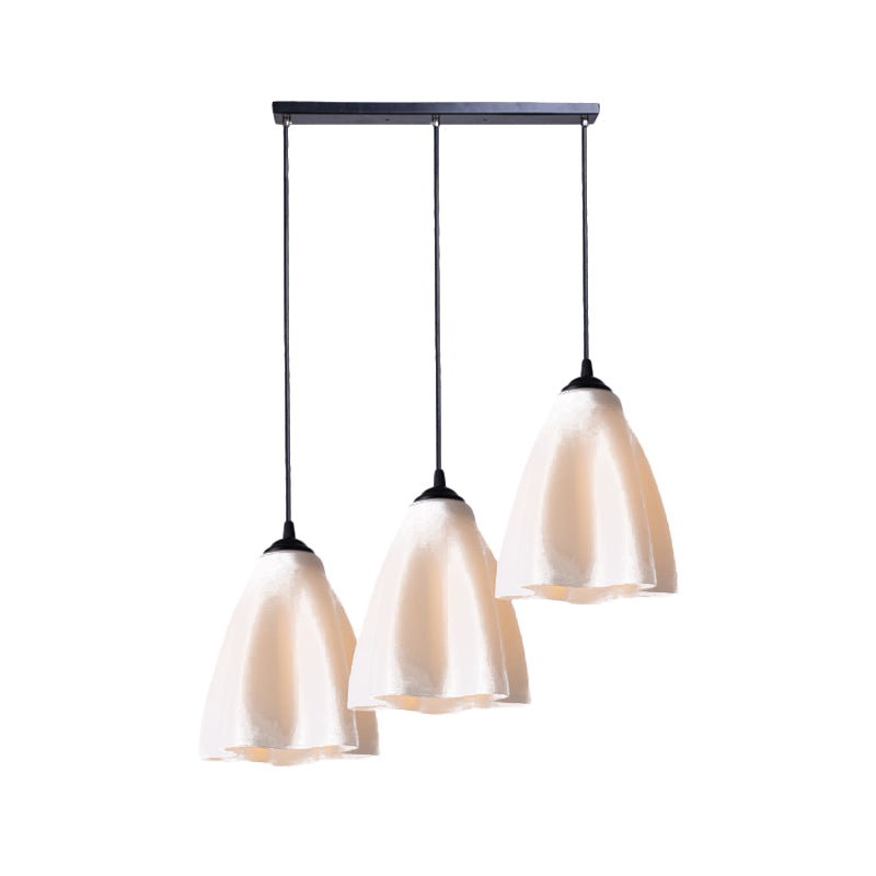 Modernisme Flower Cluster Pendant Light Rose Gold Glass Salon Room Hanging Lamping, Cauve linéaire / ronde
