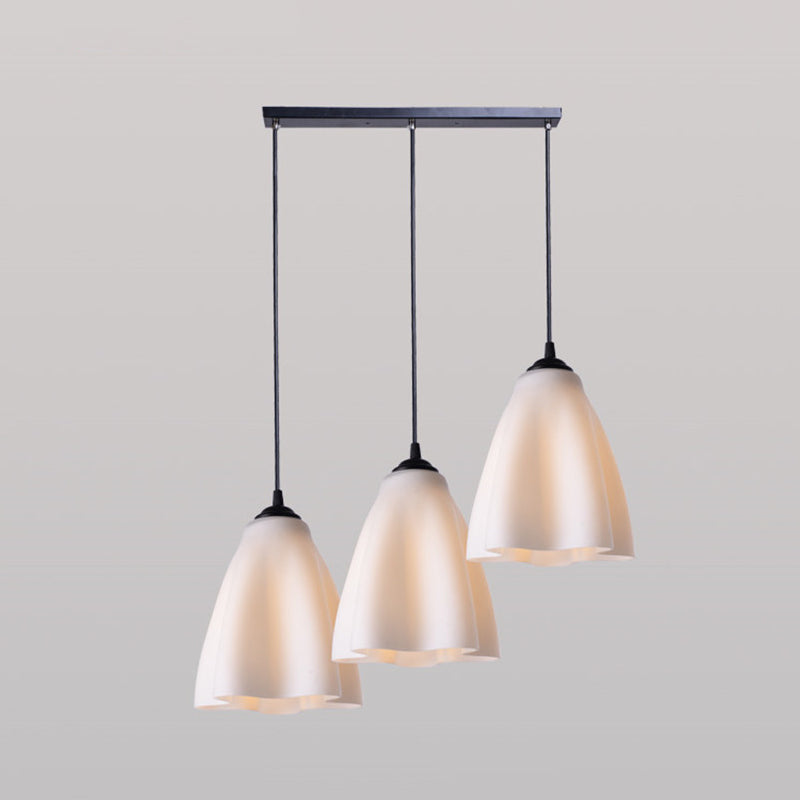 Modernisme Flower Cluster Pendant Light Rose Gold Glass Salon Room Hanging Lamping, Cauve linéaire / ronde