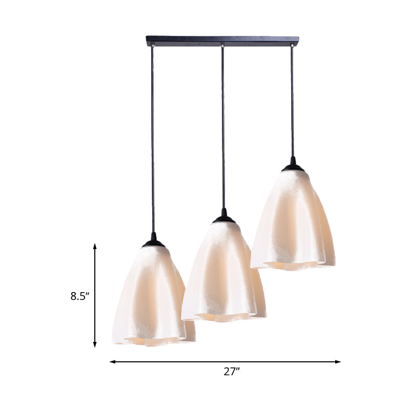 Modernisme Flower Cluster Pendant Light Rose Gold Glass Salon Room Hanging Lamping, Cauve linéaire / ronde