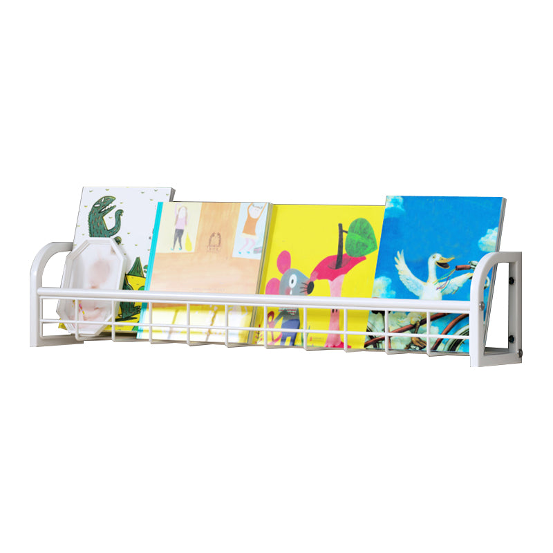 4.57"W Bookshelf Contemporary Style Wall Mounted Pure White Bookcase for Study Room