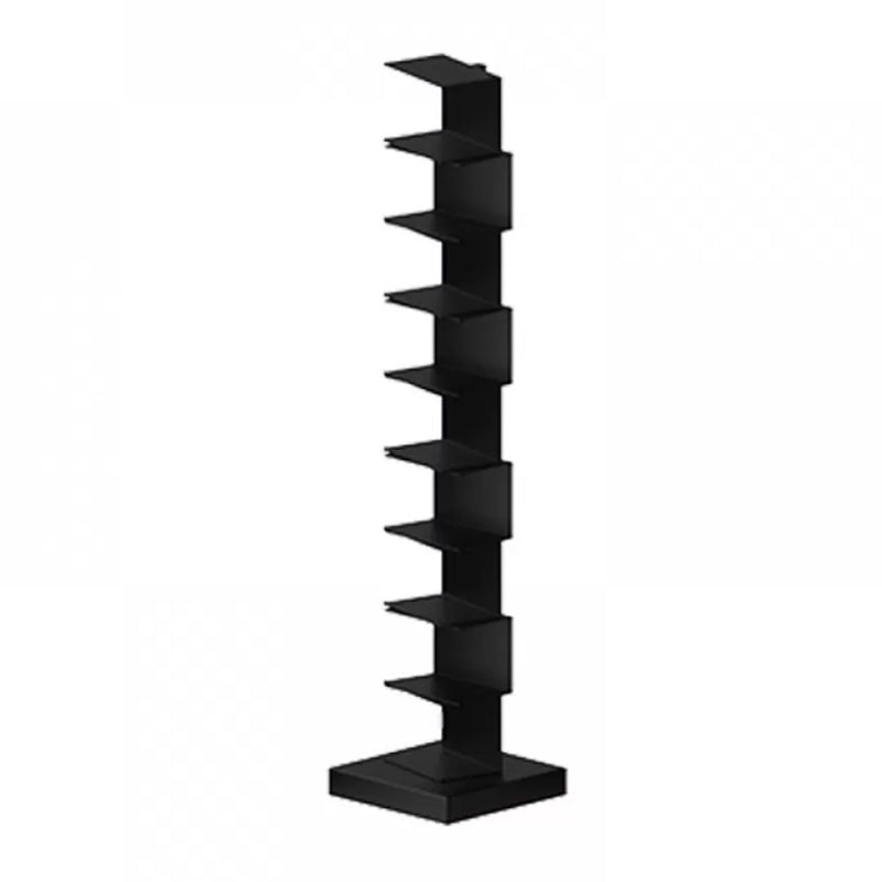 Metal Closed Back Geometric Bookcase Contemporary Style Book Shelf