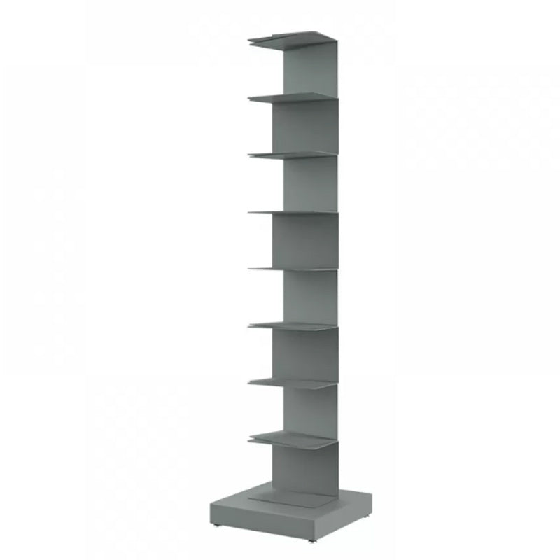 Metal Closed Back Geometric Bookcase Contemporary Style Book Shelf