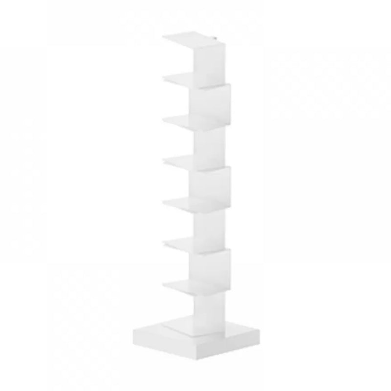 Metal Closed Back Geometric Bookcase Contemporary Style Book Shelf