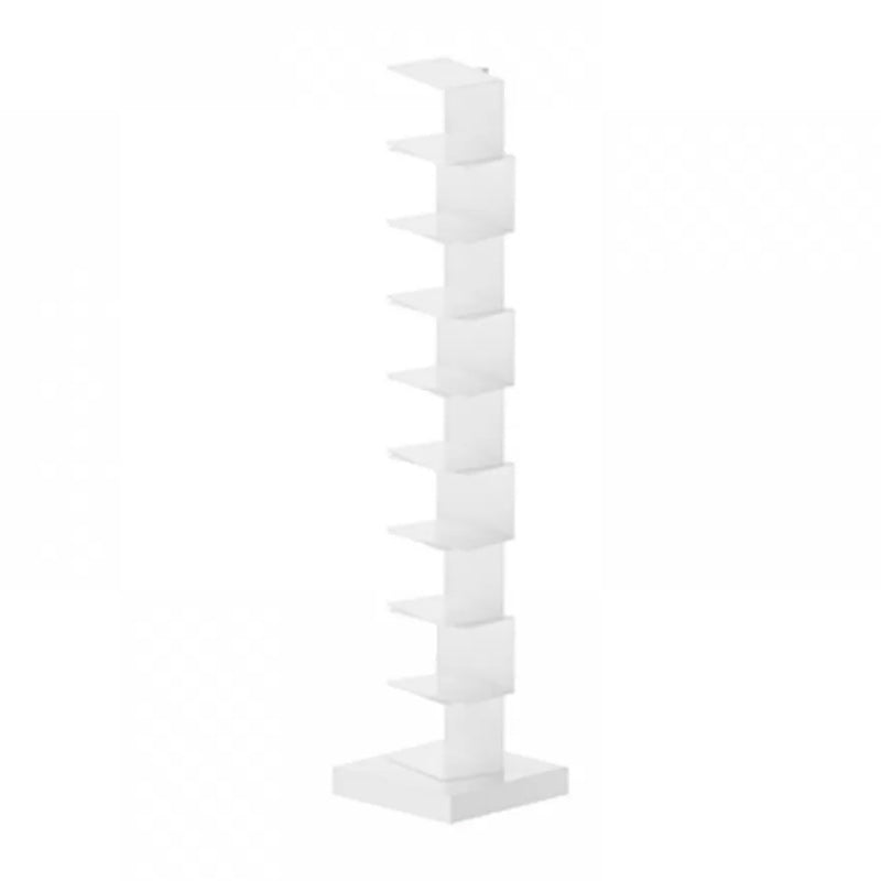 Metal Closed Back Geometric Bookcase Contemporary Style Book Shelf