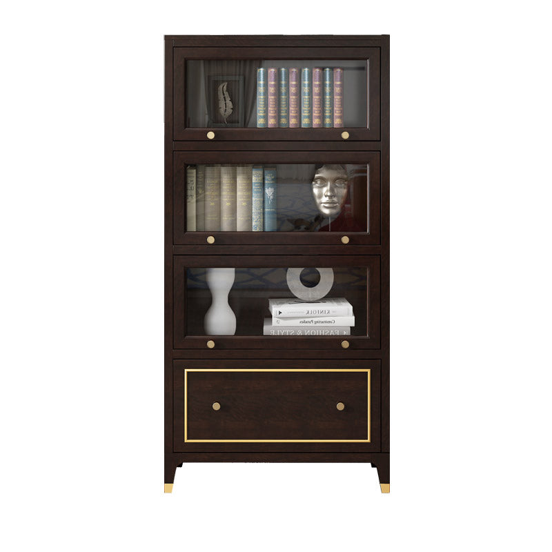 Vertical Glam Standard Bookcase Beech Closed Back Bookcase with Drawer
