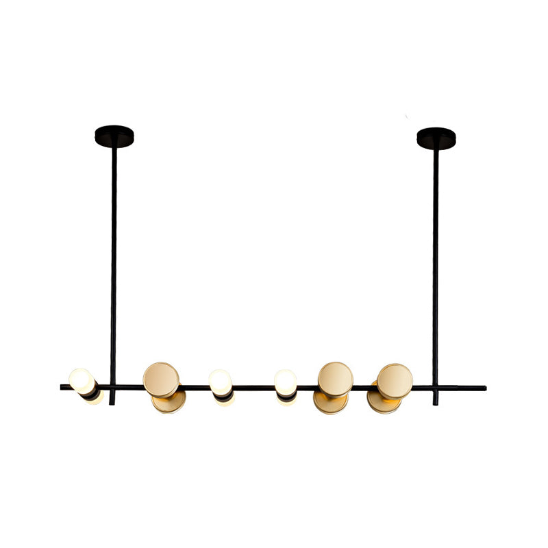 Cuisine linéaire plafonnier s'arranger 6 lumières lustre de pendentif contemporain en noir