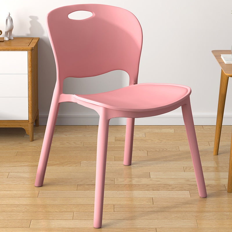 Glam Style Dining Side Chair Plastic Open Back Dining Room Chair