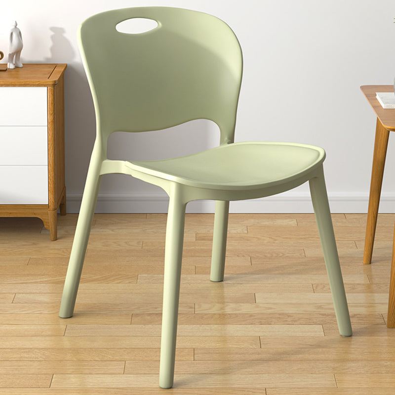 Glam Style Dining Side Chair Plastic Open Back Dining Room Chair