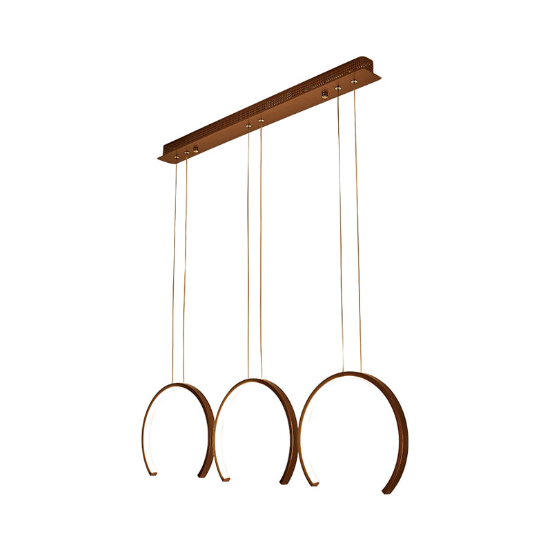 Acryl C-Form Pendelleuchten Leuchtanlage Einfacher Stil Weiß/Kaffee-LED-Decke für Speisesaal