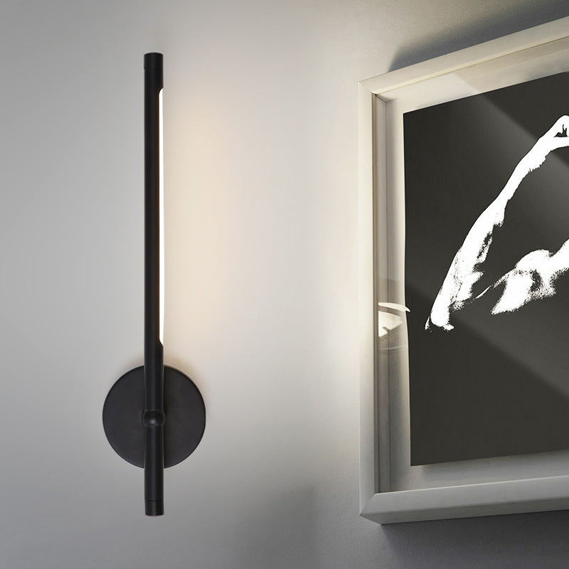 Modern LED -sconce licht met metalen en acrylschaduw Zwart/wit buisvormige wandmontage Licht in warm/wit licht