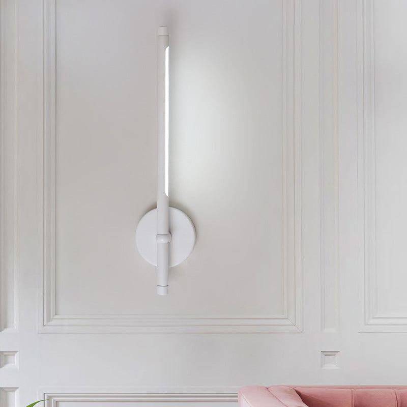 Modern LED -sconce licht met metalen en acrylschaduw Zwart/wit buisvormige wandmontage Licht in warm/wit licht