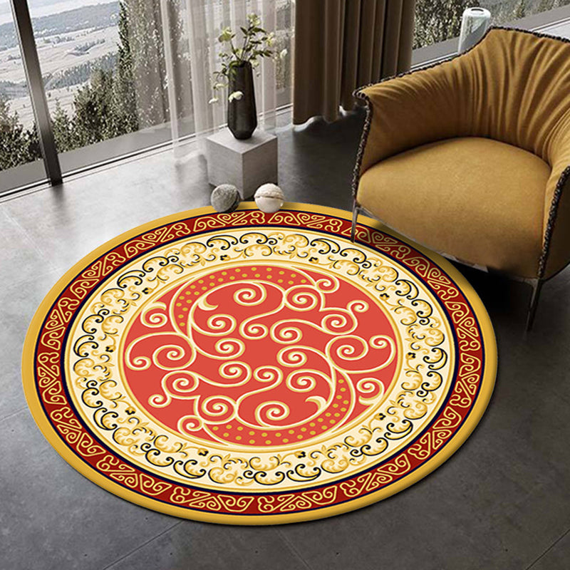 Light Yellow Simple Rug Polyester Bohemia Rug Washable Rug for Living Room