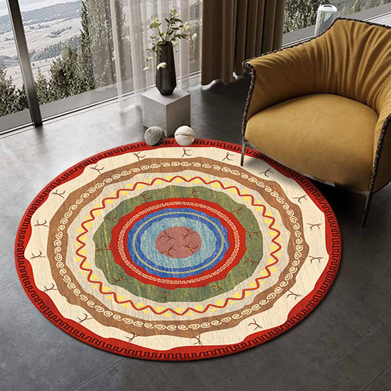 Light Yellow Simple Rug Polyester Bohemia Rug Washable Rug for Living Room