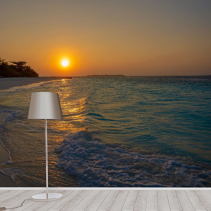 Environmental Photography Sea Beach Mural Wallpaper Drawing Room Wallpaper