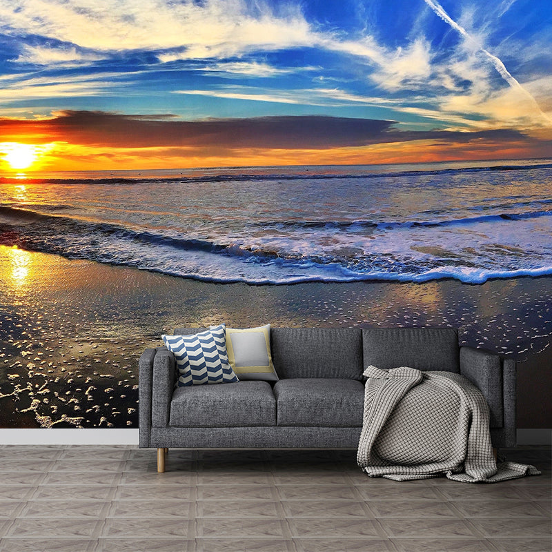 Decorative Photography Sea Beach Mural Wallpaper Sitting Room Wall Mural