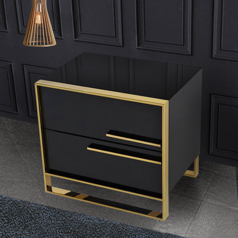 20'' Tall Accent Table Nightstand 2-Drawer Solid Wood Glam Nightstand with Legs
