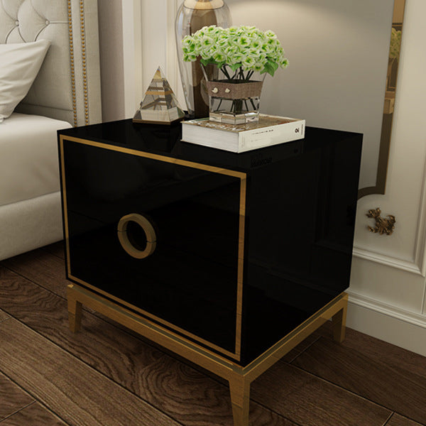 20'' Tall Accent Table Nightstand 2-Drawer Solid Wood Glam Nightstand with Legs