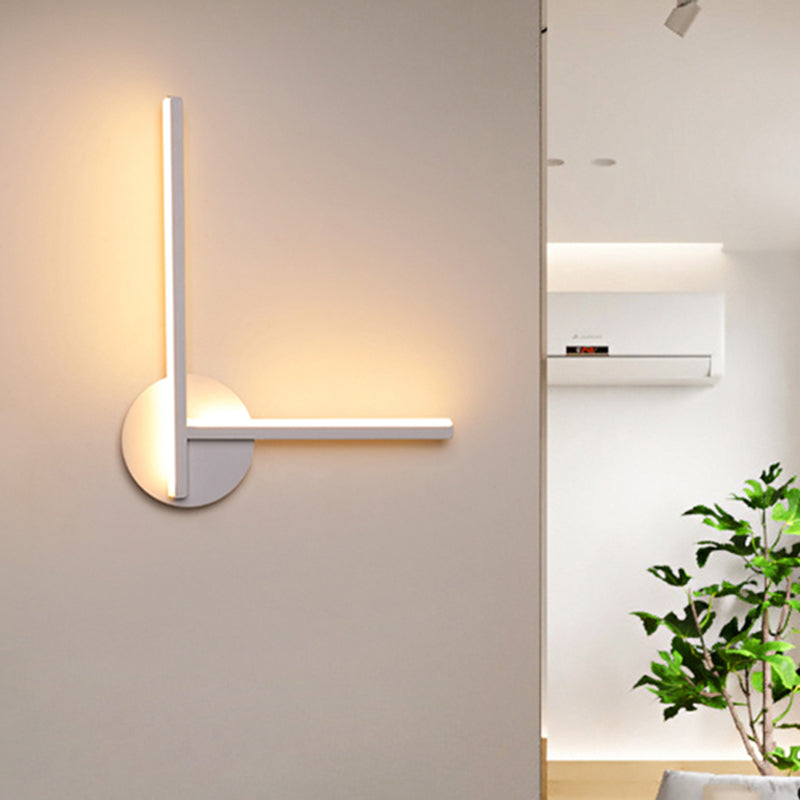 Linear Wall Light Fixture Minimalist Acrylic Black/White LED Sconce Light in Warm/White Light for Bedroom