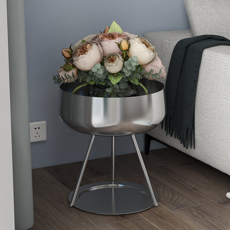 Modern 20'' Tall Bed Nightstand Metal Open Storage Leg Inchuded Accent Table Nightstand