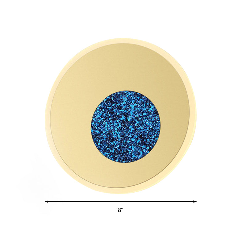 Luz de la plataforma azul redonda lámpara de pared LED acrílica posmoderna para corredor, diámetro de 8 "/11"