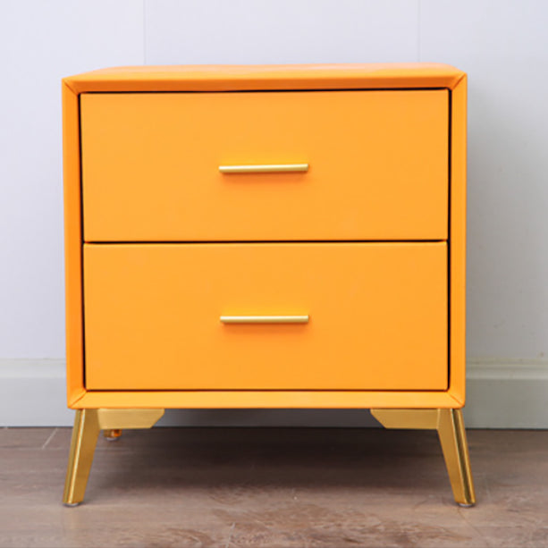 20'' Tall Glam Accent Table Nightstand 2-Drawer Plates Bed Nightstand with Legs