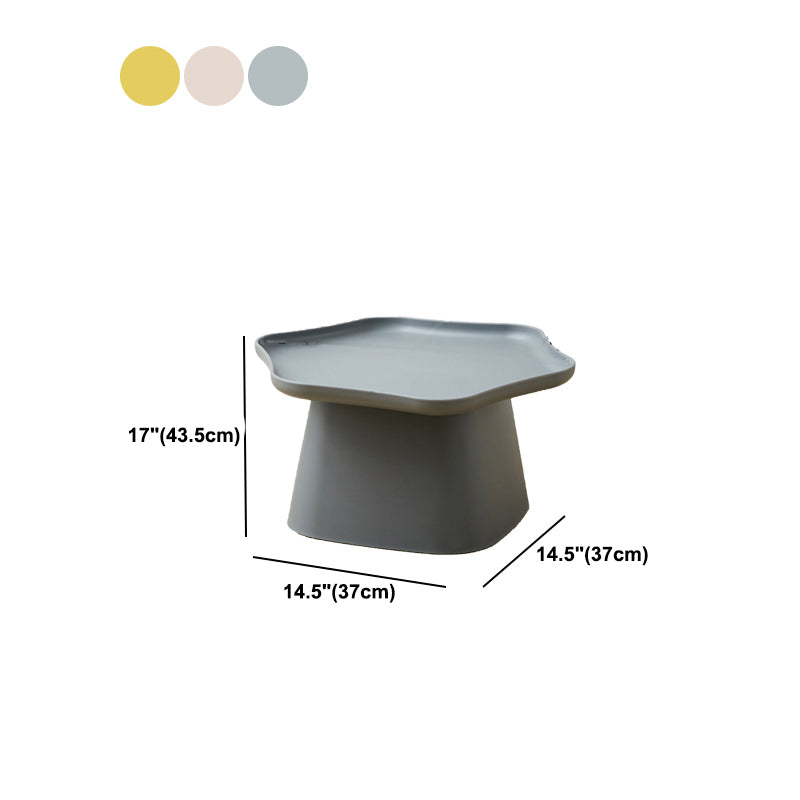Plastics Modern Nightstand Non-Storage Round Accent Table Nightstand in Grey/Pink/Yellow