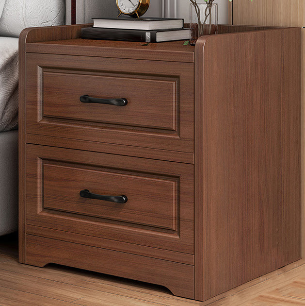 Modern Artificial Timber Bed Nightstand Medium Wood Night Table with Drawer