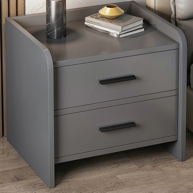 Modern Artificial Timber Bed Nightstand Medium Wood Night Table with Drawer