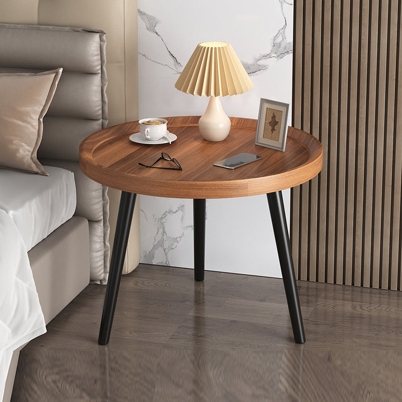 19'' Tall Modern Night Table Plates Round Open Storage Bed Nightstand with Legs