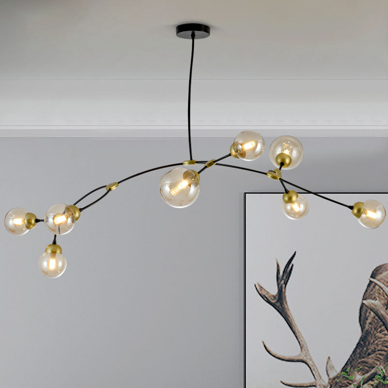 Lampadario del lampadario a soffitto modernista a soffitto a soffitto lampada a sospensione lineare nera per soggiorno per soggiorno