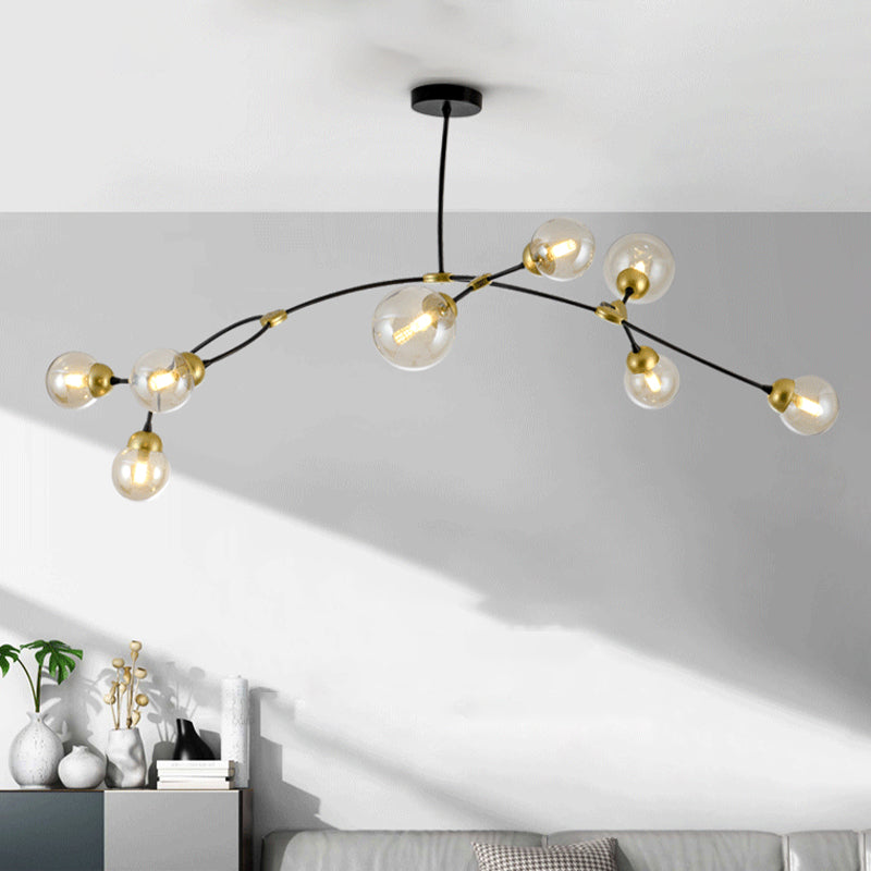 Lampadario del lampadario a soffitto modernista a soffitto a soffitto lampada a sospensione lineare nera per soggiorno per soggiorno