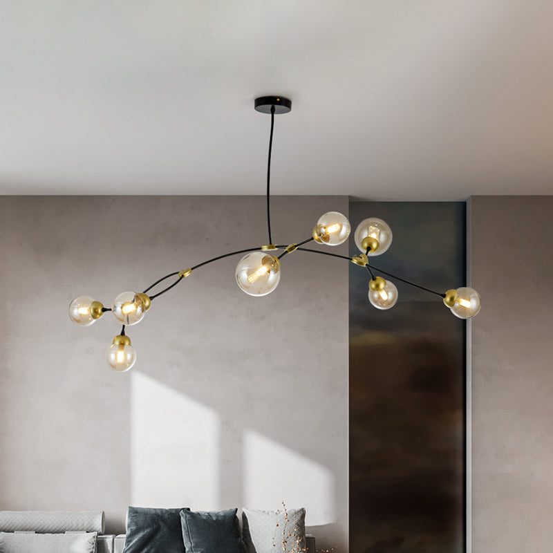 Lampadario del lampadario a soffitto modernista a soffitto a soffitto lampada a sospensione lineare nera per soggiorno per soggiorno