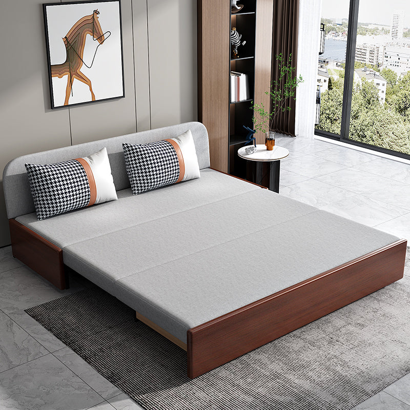 Linen Contemporary Armless Sofa Bed Foldable Sofa for Living Room, Apartment