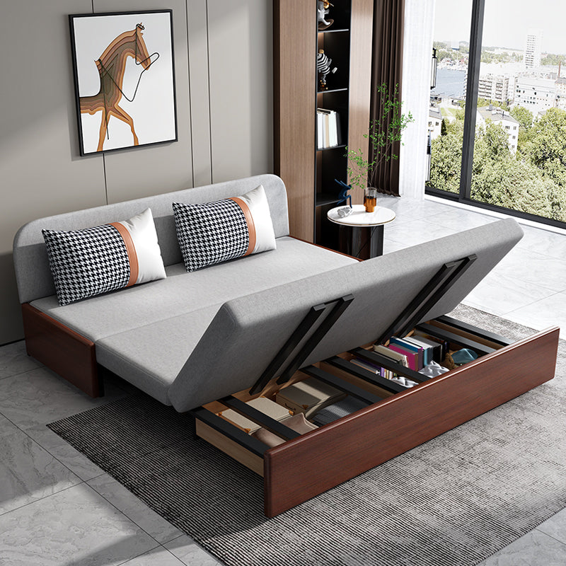 Linen Contemporary Armless Sofa Bed Foldable Sofa for Living Room, Apartment