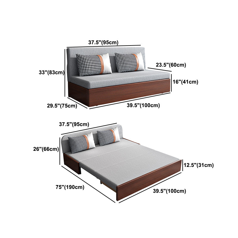 Linen Contemporary Armless Sofa Bed Foldable Sofa for Living Room, Apartment
