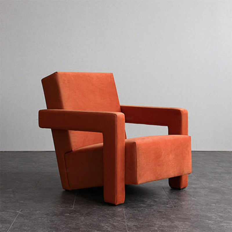 25.2"L x 33.4"W x 27.6"H Contemporary Square Arms Tight Back Chair for Living Room
