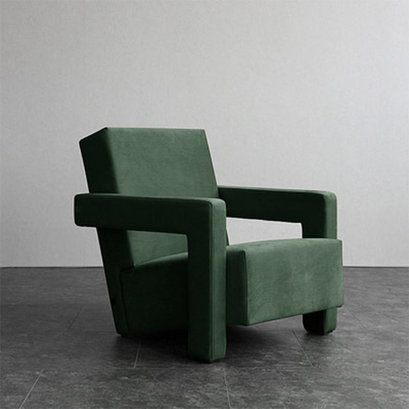 25.2"L x 33.4"W x 27.6"H Contemporary Square Arms Tight Back Chair for Living Room