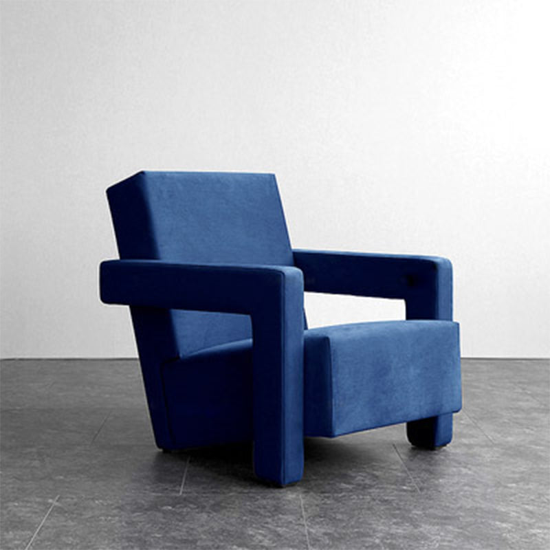 25.2"L x 33.4"W x 27.6"H Contemporary Square Arms Tight Back Chair for Living Room