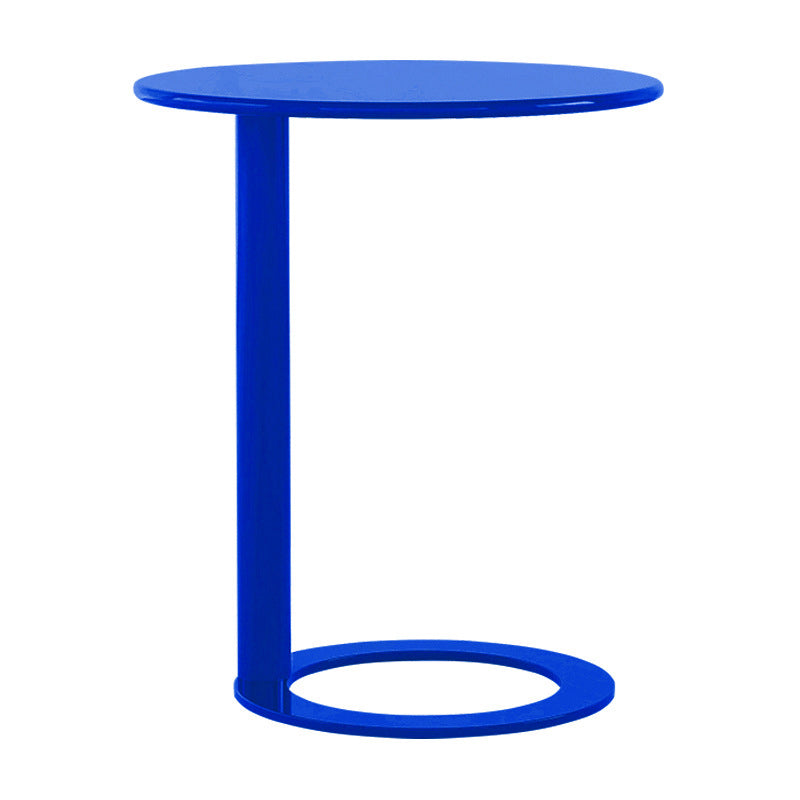 Scandinavian Metal Round End Table Pedestal 18.9"/ 23.6" H Side Table