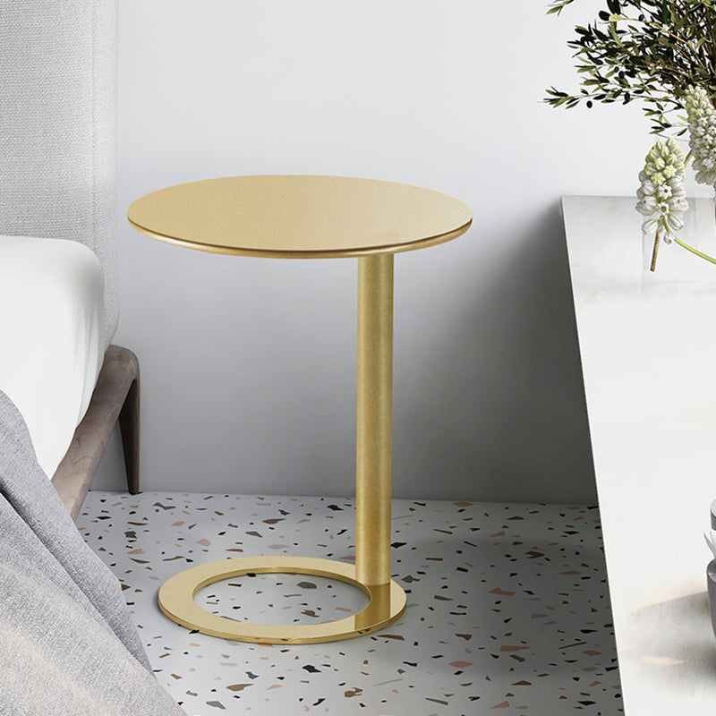 Scandinavian Metal Round End Table Pedestal 18.9"/ 23.6" H Side Table