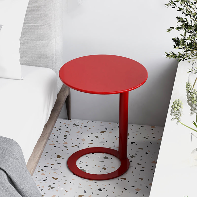 Scandinavian Metal Round End Table Pedestal 18.9"/ 23.6" H Side Table