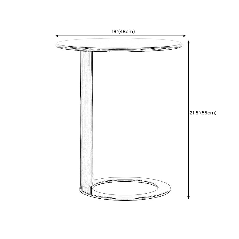 Scandinavian Metal Round End Table Pedestal 18.9"/ 23.6" H Side Table