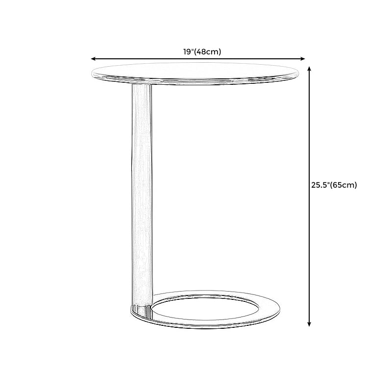 Scandinavian Metal Round End Table Pedestal 18.9"/ 23.6" H Side Table