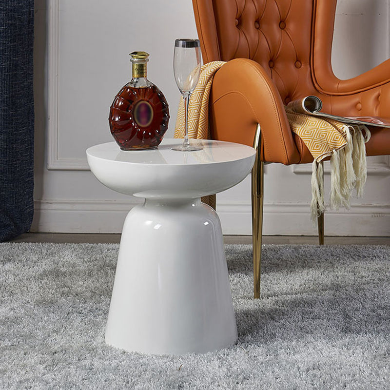 16.3"/19.7" Round Side Table Pedestal Glass Reinforced Plastic End Table